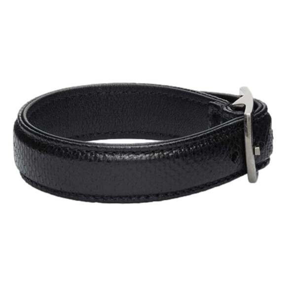 Saint Laurent Black Leather Snake Embossed Buckle - Picture 2 of 4